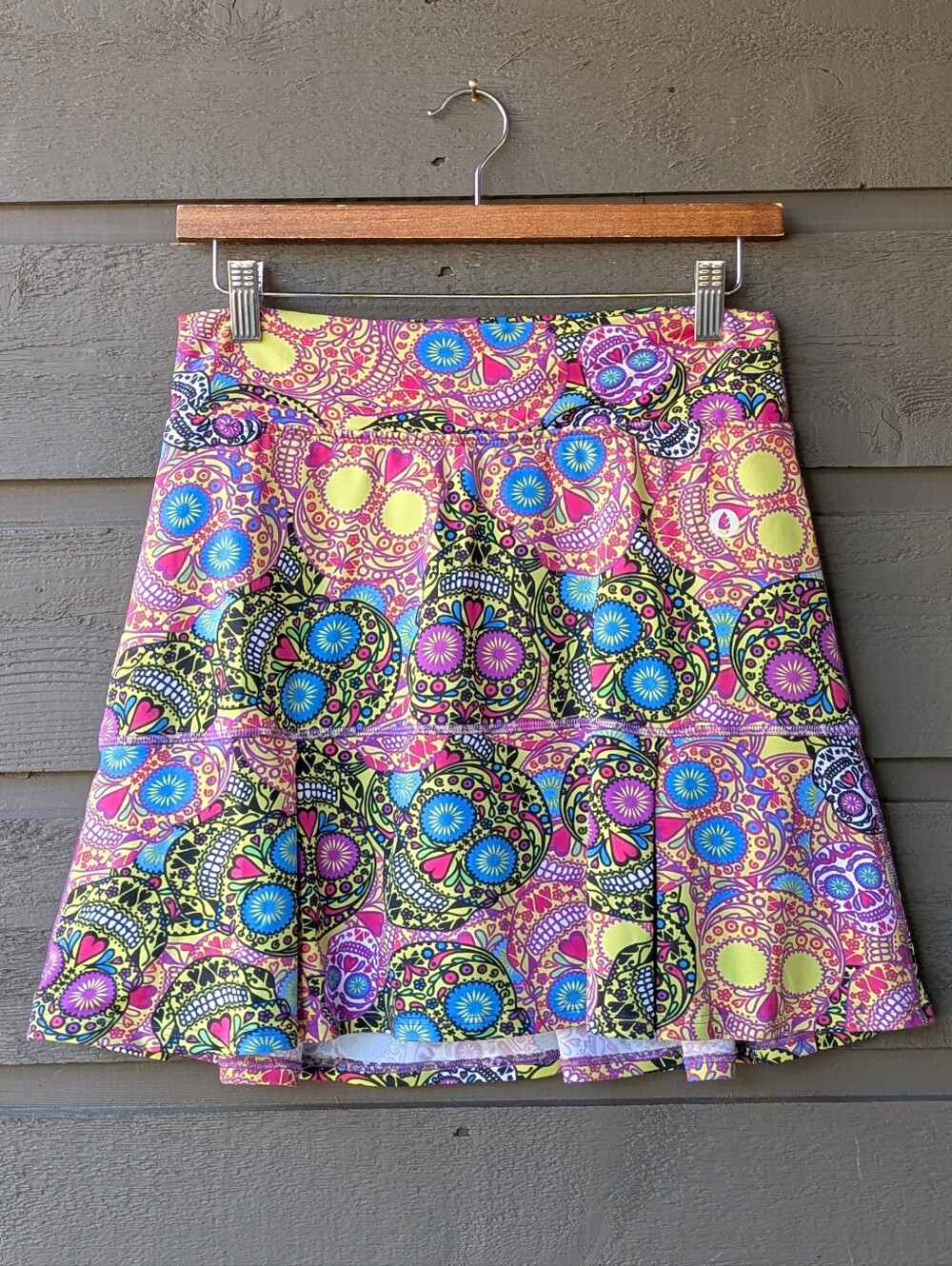 Dona Jo Esqueleto Sugar Skull Day of the Dead Halloween Skort Size Large
